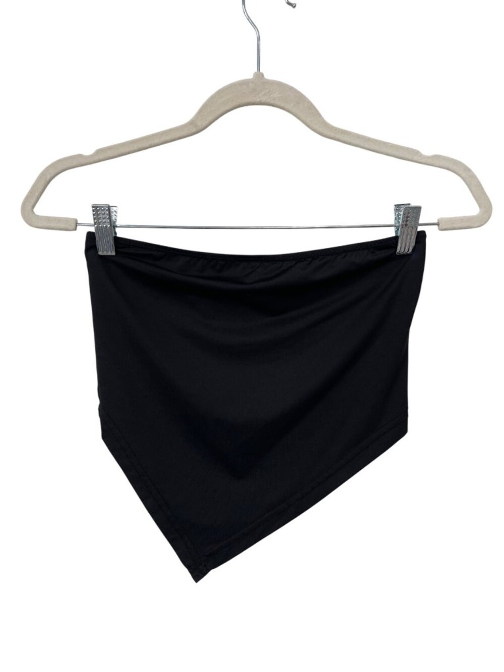 Princess Polly Bandeau Top Size 6 Strapless Asymmetrical Solid Black Modern Chic